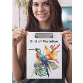 Paradiesvogel, bunter Phantasy-Vogel 'n Blume Klemmbrett