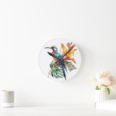 Paradiesvogel, bunter Phantasy-Vogel 'n Blume Runde Wanduhr (Zuhause)