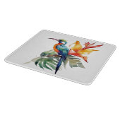 Paradiesvogel, bunter Phantasy-Vogel 'n Blume Schneidebrett (Ecke)