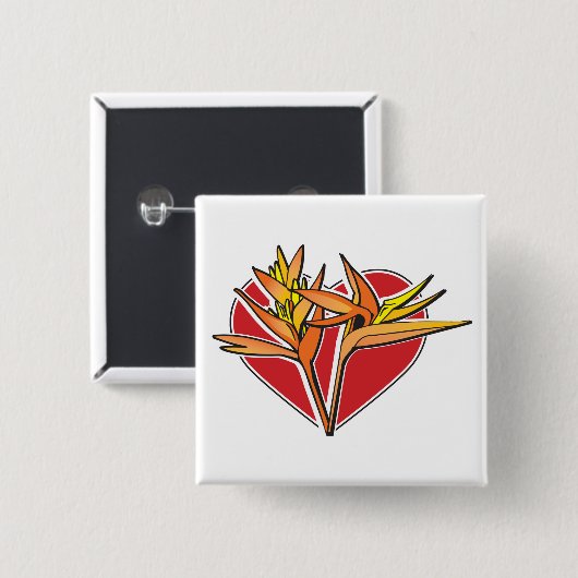 Paradiesvogel Button (Vorne & Hinten)