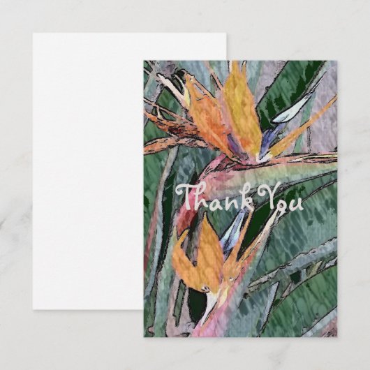 Paradiesvogel Dankeskarte (Vorne/Hinten)