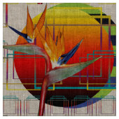 Paradiesvogel des Gewebe-| geometrischen Stoff (Nahaufnahme)