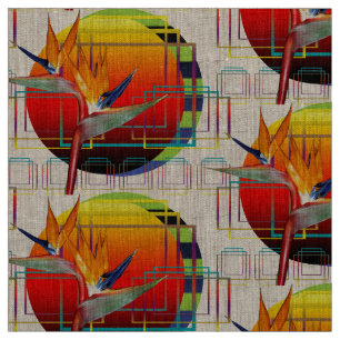 Paradiesvogel des Gewebe-  geometrischen Stoff