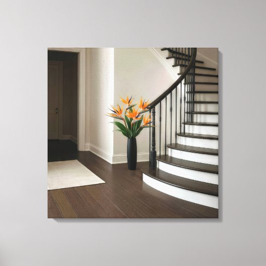 Paradiesvogel durch Treppe Leinwanddruck (Vorderseite)