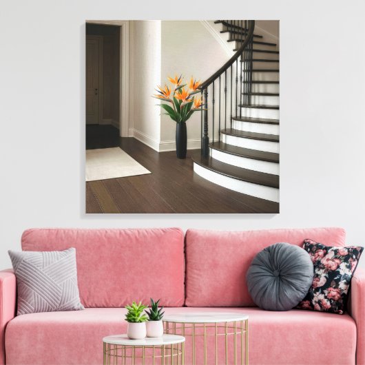 Paradiesvogel durch Treppe Leinwanddruck (Insitu (Wohnzimmer))