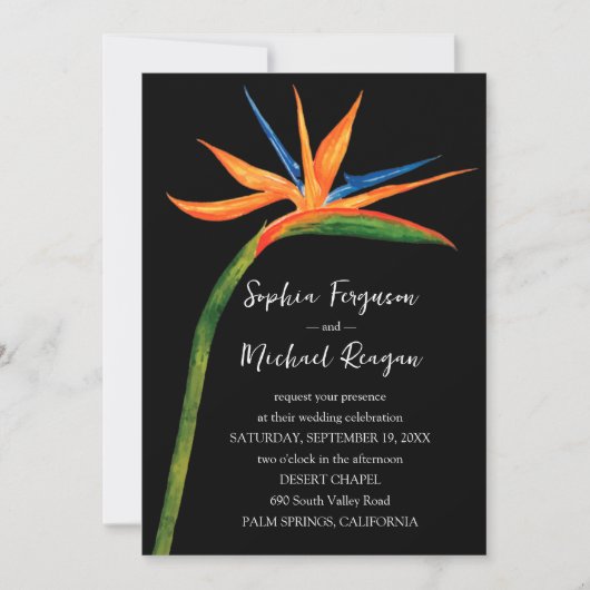 Paradiesvogel Einladung (Vorderseite)