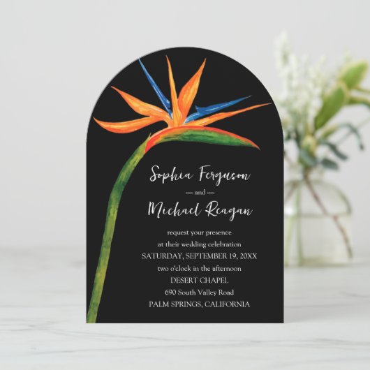 Paradiesvogel Einladung (Stehend Vorderseite)