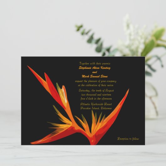 Paradiesvogel Einladung (Stehend Vorderseite)