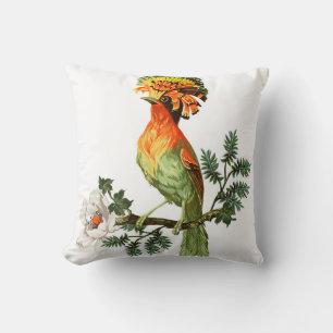Paradiesvögel: Exotischer floraler Hintergrund Kissen