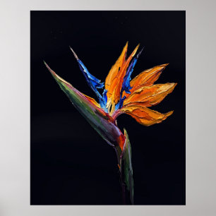 Paradiesvogel — Exotisches botanisches Impasto Poster