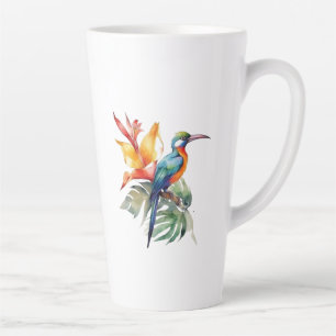 Paradiesvogel, farbenfroher Phantasievogel 'n Blum Milchtasse