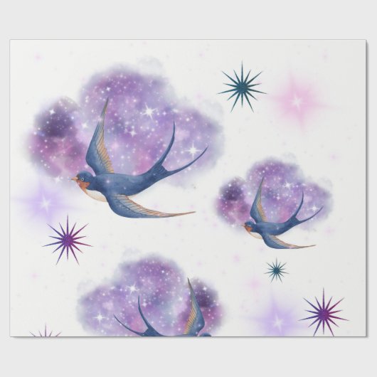 Paradiesvögel Geschenkpapier (Flach)