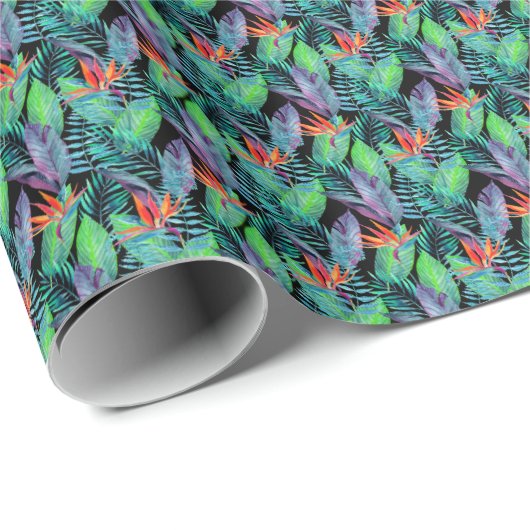 Paradiesvogel Geschenkpapier (Rolleneckpunkt)