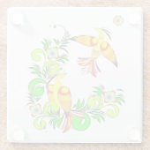 Paradiesvögel Glasuntersetzer (Rückseite)