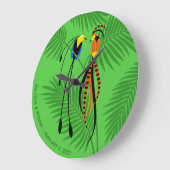 Paradiesvögel Große Wanduhr (Winkel)