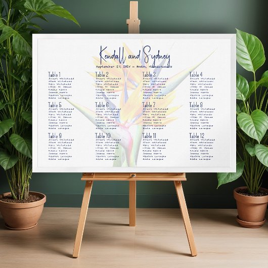 Paradiesvogel Hawaiianischer Hochzeitsskalender Poster
