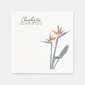 Paradiesvögel Hochzeitscocktail-Serviette Serviette (Vorderseite)