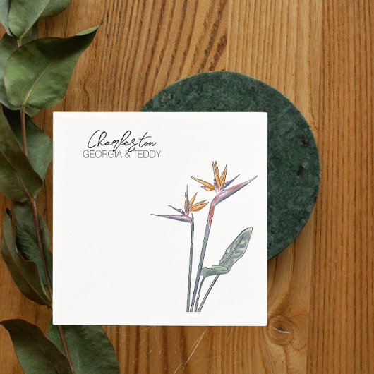 Paradiesvögel Hochzeitscocktail-Serviette Serviette