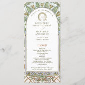 Paradiesvögel Hochzeitsprogramm Jugendstil Programm (Vorderseite)