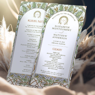 Paradiesvögel Hochzeitsprogramm Jugendstil Programm