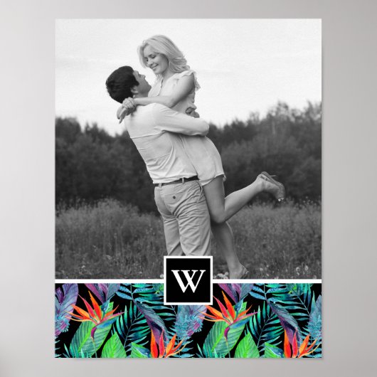 Paradiesvogel | Ihr Foto und Ihren Anfangsbuchstab Poster (Vorne)