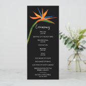 Paradiesvogel in einem Hochzeitsprogramm Einladung (Stehend Vorderseite)