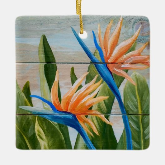 Paradiesvogel Keramikornament (Vorderseite)
