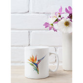 Paradiesvogel mit exotischen Blume und Aquarellfar Kaffeetasse