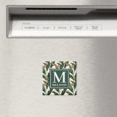 Paradiesvogel-Muster-Personalisiertes Monogramm Magnet (In Situ (Geschirrspüler))