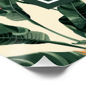 Paradiesvogel-Muster Persönliches Monogramm Poster (Ecke)