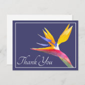 Paradiesvogel Navy Hintergrund Danke Postkarte (Vorne/Hinten)
