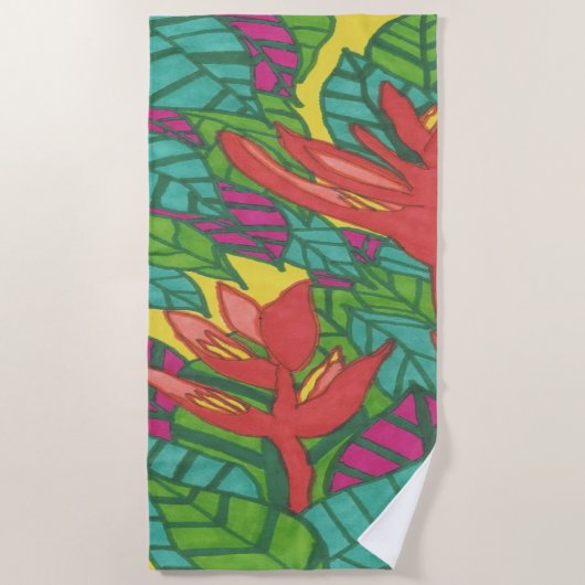 Paradiesvögel Strandtuch (Vorderseite)