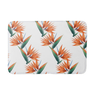 Paradiesvogel, strelitzia exotische Blume Badematte