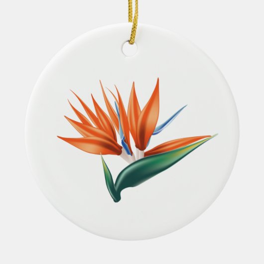 Paradiesvogel, strelitzia exotische Blume Keramik Ornament (Vorne)