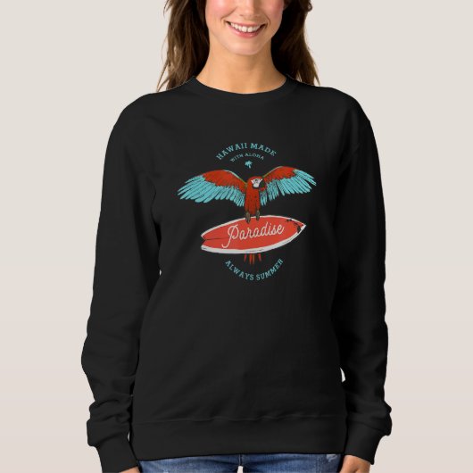 Paradiesvögel Surfbrett Sweatshirt (Vorderseite)