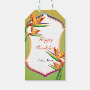 Paradiesvogel-Tropen-Blumen-Party-Geschenkanhänger Geschenkanhänger