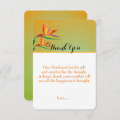 Paradiesvogel Tropenflora Dankeschön Karte (Vorne/Hinten)