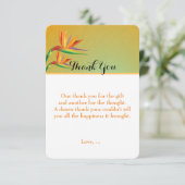 Paradiesvogel Tropenflora Dankeschön Karte (Stehend Vorderseite)