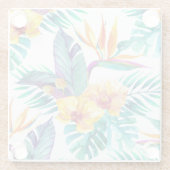 Paradiesvogel u. Orchideen-Muster 2 Glasuntersetzer (Rückseite)