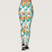 Paradiesvogel u. Orchideen-Muster 2 Leggings (Rückseite)