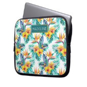 Paradiesvogel u. Orchideen-Muster | addieren Ihren Laptopschutzhülle (Vorderseite Links)