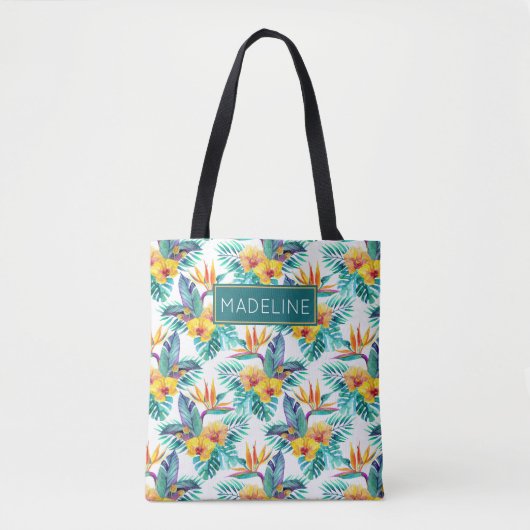 Paradiesvogel u. Orchideen-Muster | addieren Ihren Tasche (Vorderseite)