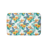 Paradiesvogel u. Orchideen-Muster Badematte (Vorderseite)