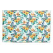 Paradiesvogel u. Orchideen-Muster Kissenbezug (Rückseite-Links)