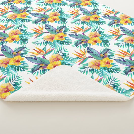 Paradiesvogel u. Orchideen-Muster Sherpadecke (3/4)