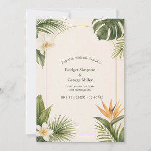 Paradiesvogel Vintage Hawaii Florale Hochzeit Einladung