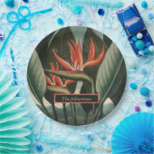 Paradiesvogel Vintager Flora-Tempel Pappteller (Party)