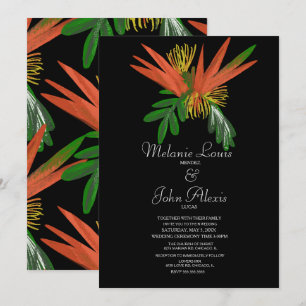 Paradiesvogel Wasserfarbe Tropic Tinte Hochzeit Einladung
