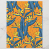 Paradiesvogelblumen auf orange (Rückseite)