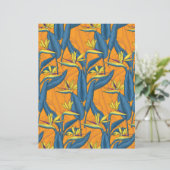 Paradiesvogelblumen auf orange (Stehend Vorderseite)